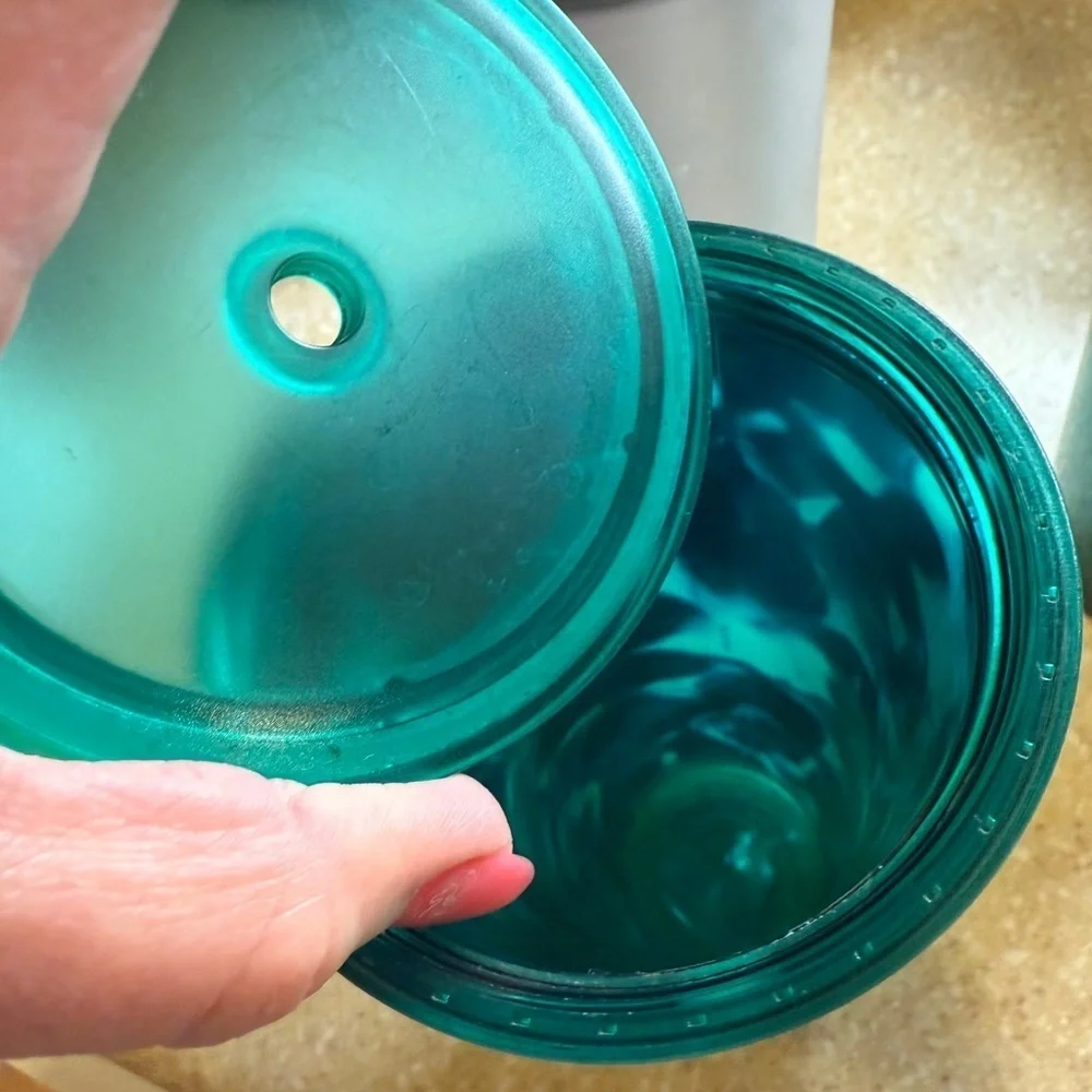 Starbucks Trio: Foil Teal,  Camo and 2008 Frosted Tumblers